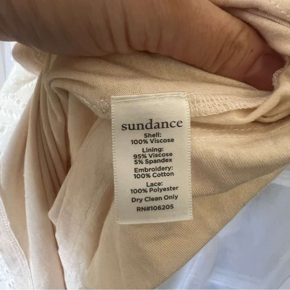 Sundance Dreamers Believe Bone Off White Eyelet Dress Size Medium - Picture 9 of 11